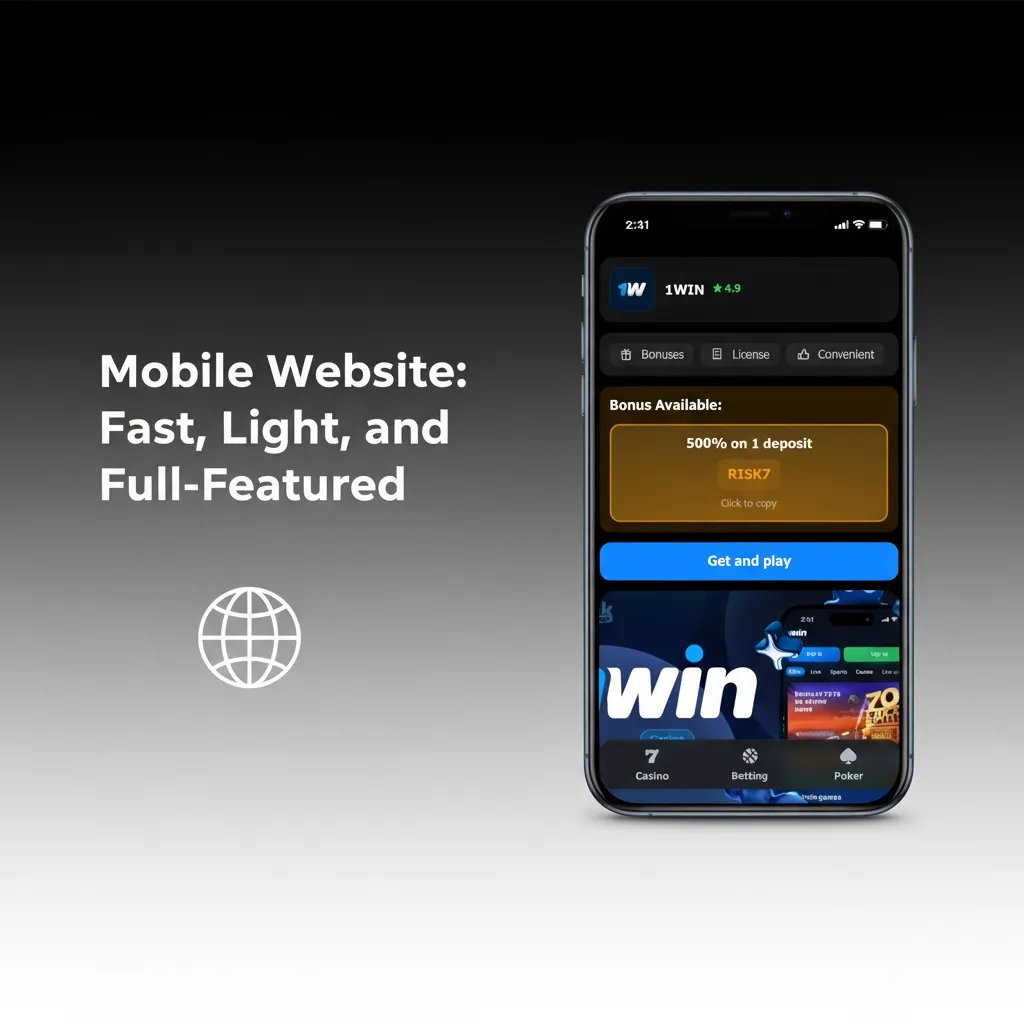 Phone showing fast, full-featured betting site with Sports, Live, Casino menus, one-hand nav, quick UPI deposits, live chat.