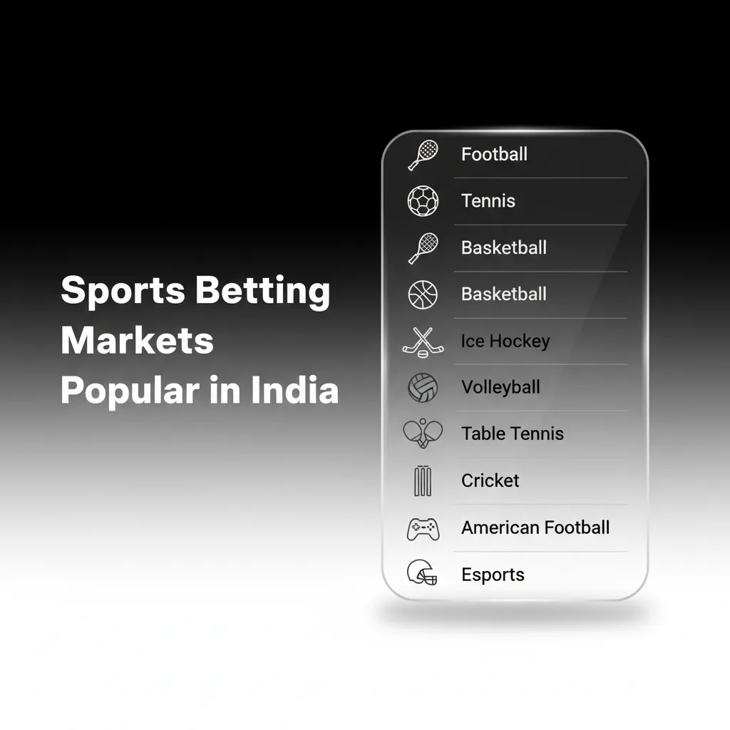 Sports betting markets in India: cricket, football, tennis, kabaddi, badminton with pre‑match/live odds and stats.