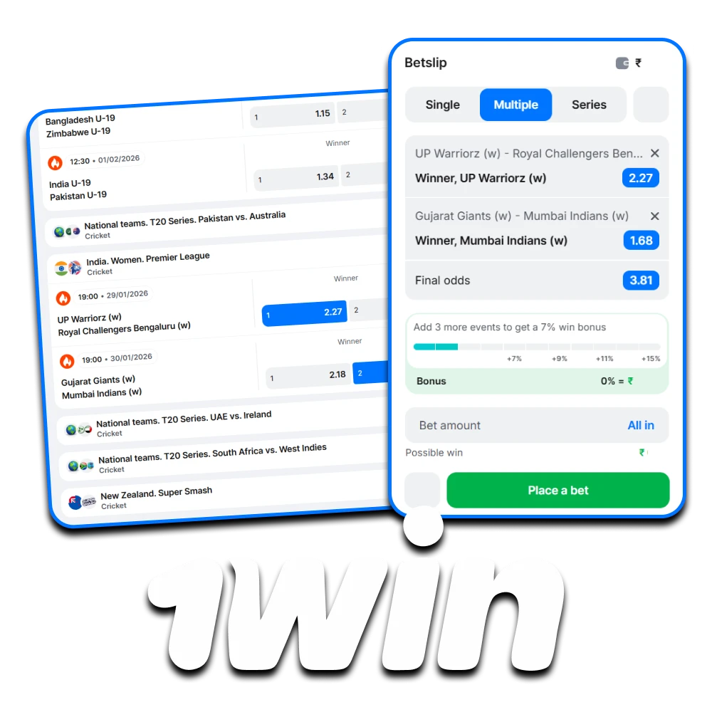 Many users choose 1win for betting on cricket.