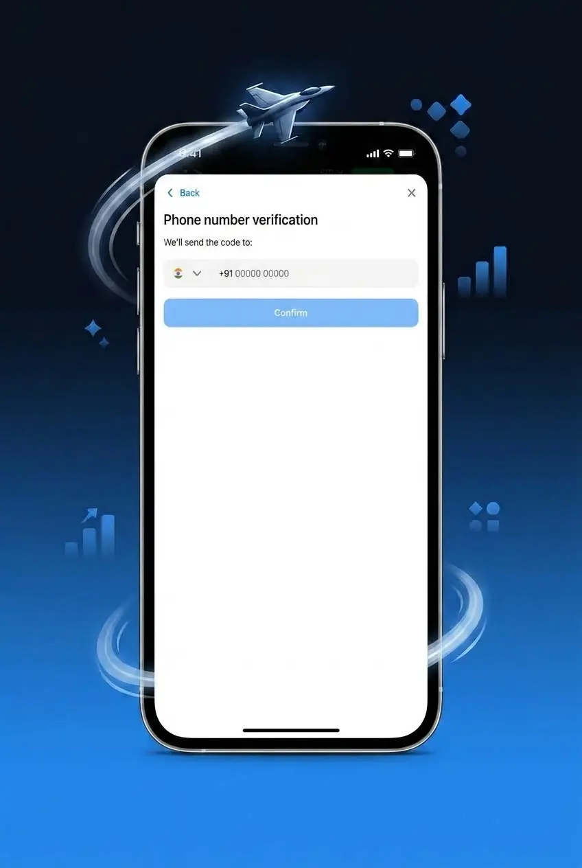 Screenshot of 1win registration form step 2 showing phone number, email, currency, and password fields on smartphone